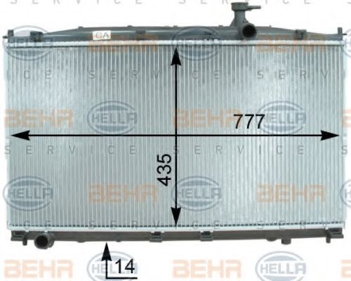 Радиатор, охлаждение двигателя BEHR HELLA SERVICE 8MK 376 763-421