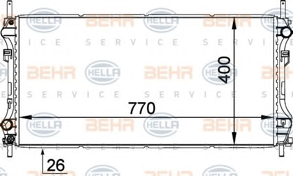 Радиатор, охлаждение двигателя BEHR HELLA SERVICE 8MK 376 764-111