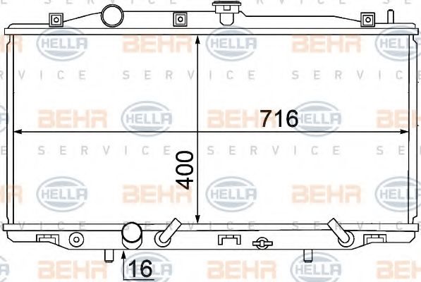 Радиатор, охлаждение двигателя BEHR HELLA SERVICE 8MK 376 768-371