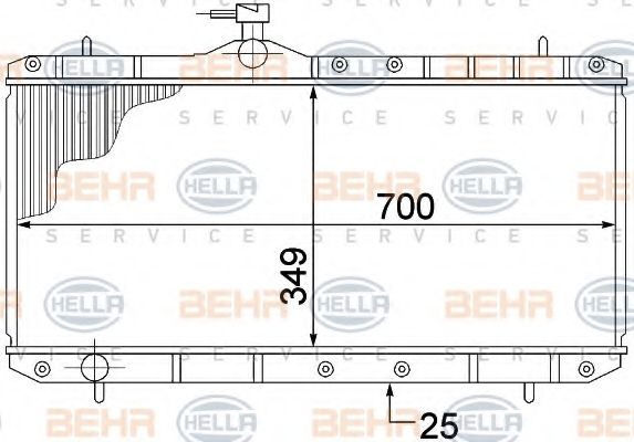 Радиатор, охлаждение двигателя BEHR HELLA SERVICE 8MK 376 773-021