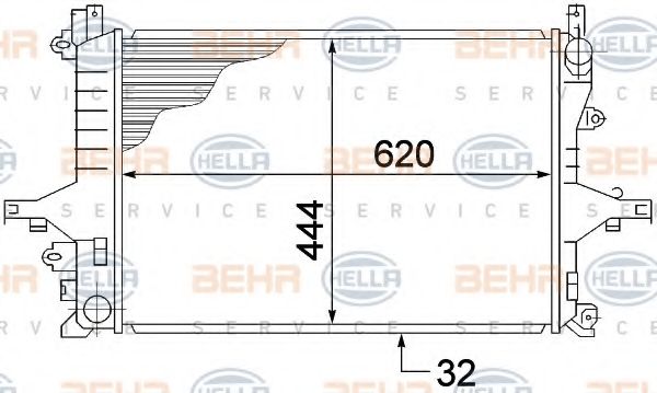 Радиатор, охлаждение двигателя BEHR HELLA SERVICE 8MK 376 774-221