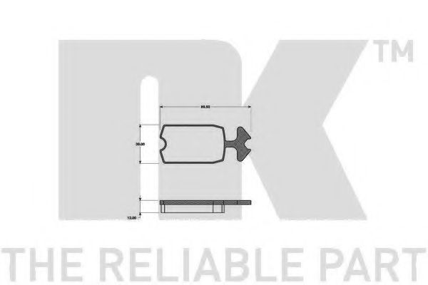Комплект тормозных колодок, дисковый тормоз NK 221901