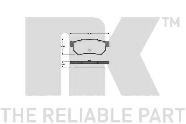 Комплект тормозных колодок, дисковый тормоз NK 222608