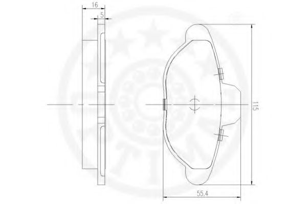 Комплект тормозных колодок, дисковый тормоз OPTIMAL 9810