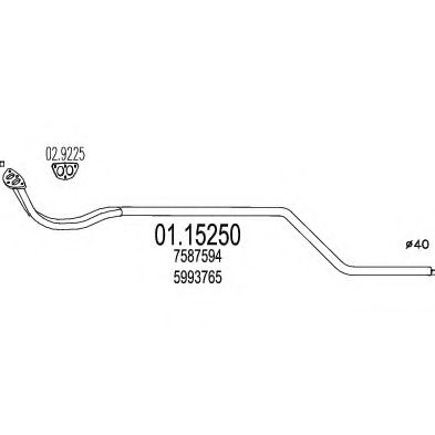 Труба выхлопного газа MTS 01.15250