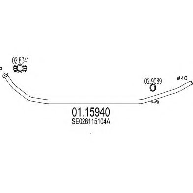 Труба выхлопного газа MTS 01.15940