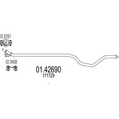 Труба выхлопного газа MTS 01.42690