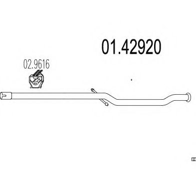 Труба выхлопного газа MTS 01.42920