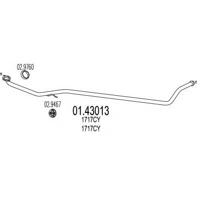 Труба выхлопного газа MTS 01.43013