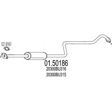Средний глушитель выхлопных газов MTS 01.50186