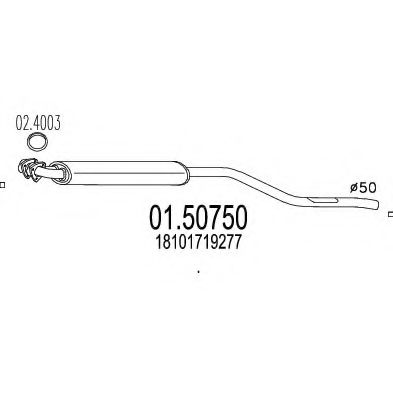 Средний глушитель выхлопных газов MTS 01.50750