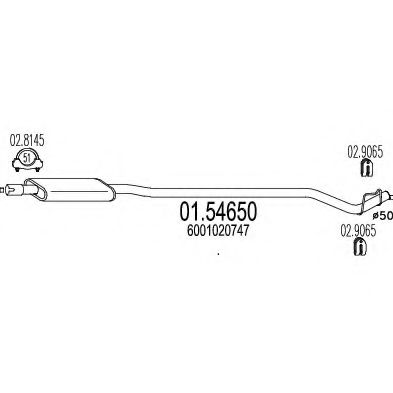 Средний глушитель выхлопных газов ROSI 12534