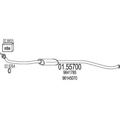 Средний глушитель выхлопных газов MTS 01.55700