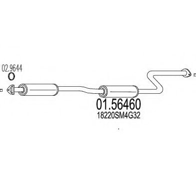 Средний глушитель выхлопных газов MTS 01.56460