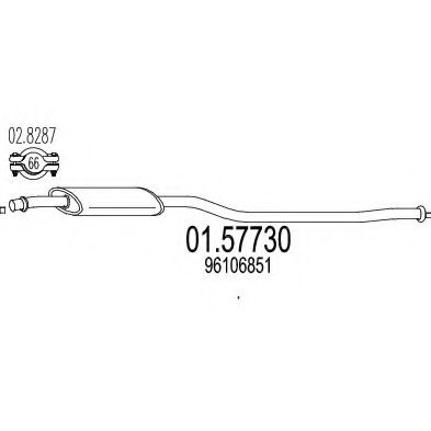 Средний глушитель выхлопных газов MTS 01.57730