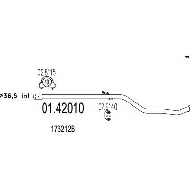 Труба выхлопного газа MTS 01.42010