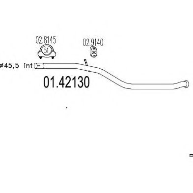Труба выхлопного газа MTS 01.42130