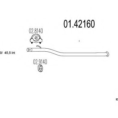 Труба выхлопного газа MTS 01.42160
