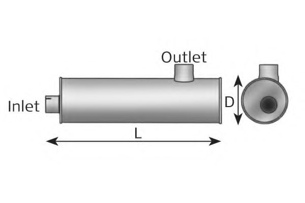 Средний глушитель выхлопных газов, универсальный DINEX 89301