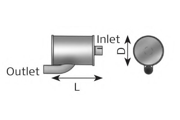 Средний глушитель выхлопных газов, универсальный DINEX 89488