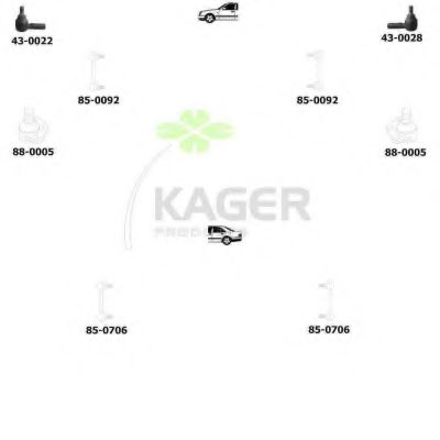 Подвеска колеса KAGER 801139