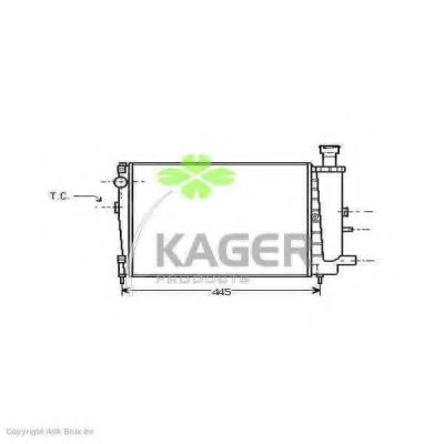 Радиатор, охлаждение двигателя KAGER 31-0153