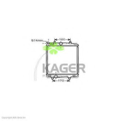 Радиатор, охлаждение двигателя KAGER 31-1789