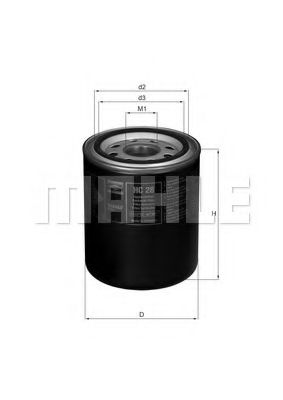 Фильтр, Гидравлическая система привода рабочего оборудования MAHLE ORIGINAL HC 28