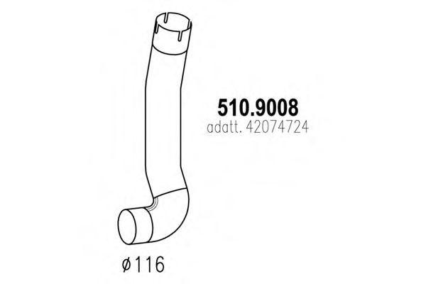 Труба выхлопного газа ASSO 510.9008