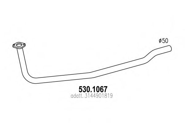 Труба выхлопного газа ASSO 530.1067