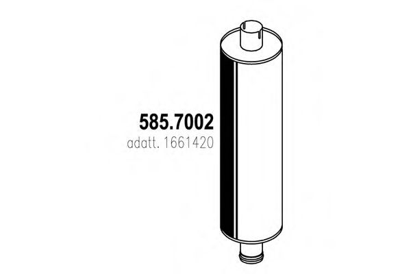 Средний / конечный глушитель ОГ ASSO 585.7002