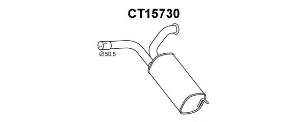 Глушитель выхлопных газов конечный VENEPORTE CT15730