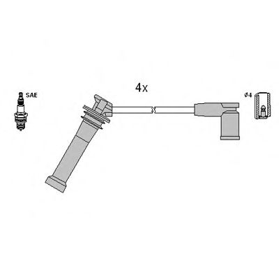 Комплект проводов зажигания HITACHI 134955