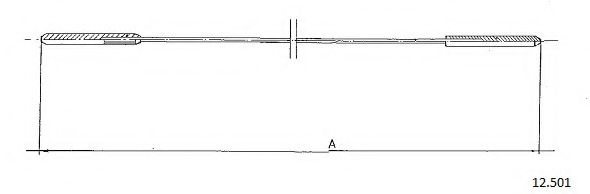 Тросик заслонки отопителя CABOR 12501