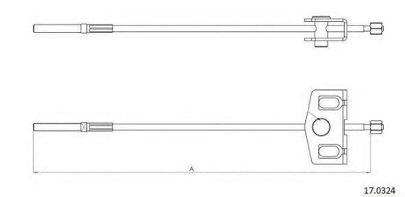 Трос, стояночная тормозная система CABOR 17.0324