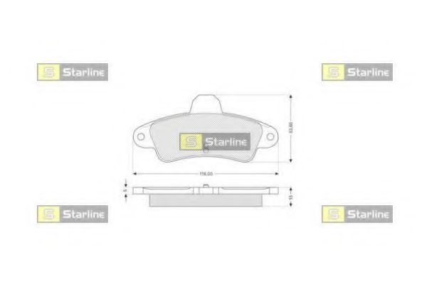 Комплект тормозных колодок, дисковый тормоз STARLINE BD S111