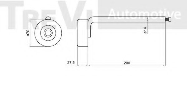 Натяжитель ремня, клиновой зубча TREVI AUTOMOTIVE TA1777