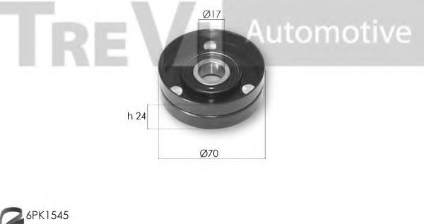 Комплект роликов, поликлиновой ремень TREVI AUTOMOTIVE KA1150F