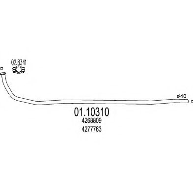 Труба выхлопного газа MTS 01.10310