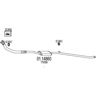 Труба выхлопного газа MTS 01.14860