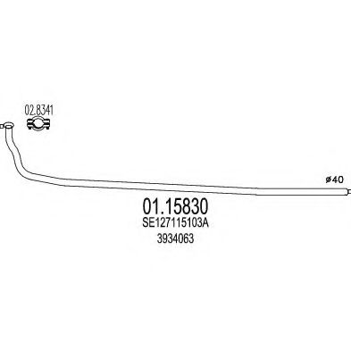 Труба выхлопного газа ROSI 01698