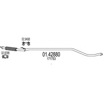 Труба выхлопного газа MTS 01.42880