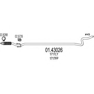 Труба выхлопного газа MTS 01.43026