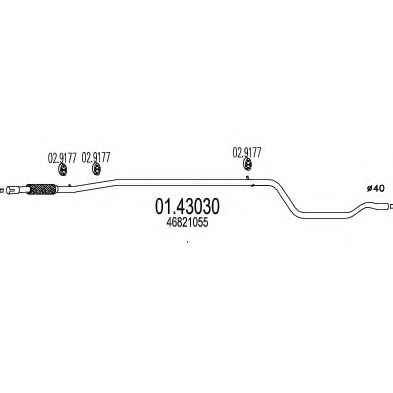 Труба выхлопного газа MTS 01.43030