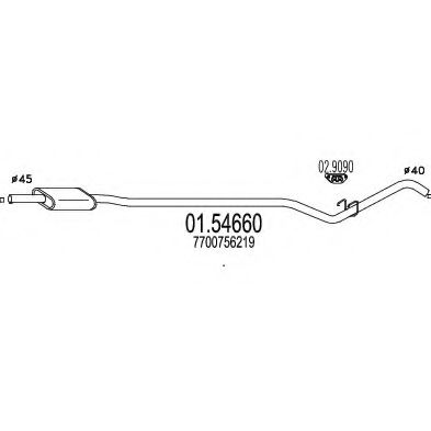 Средний глушитель выхлопных газов MTS 01.54660