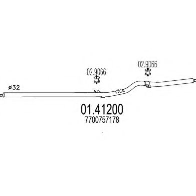 Труба выхлопного газа MTS 01.41200