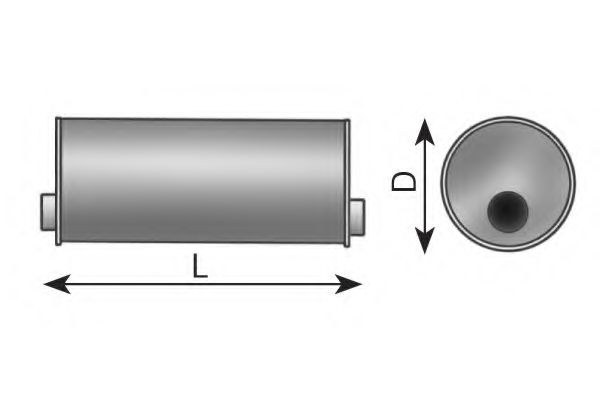Средний глушитель выхлопных газов, универсальный DINEX 89332