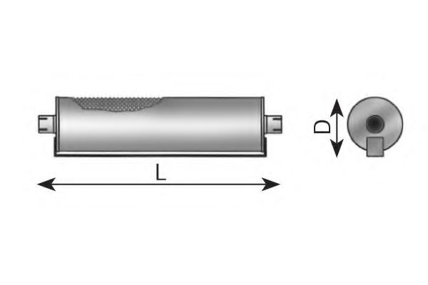 Средний глушитель выхлопных газов, универсальный DINEX 89387