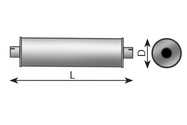 Средний глушитель выхлопных газов, универсальный DINEX 89390