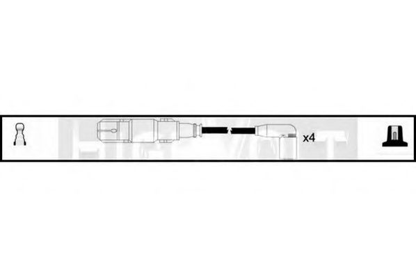 Комплект проводов зажигания STANDARD OEF804